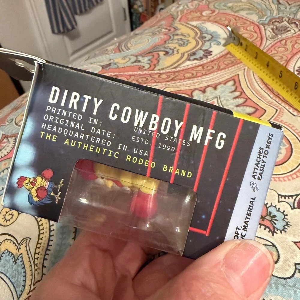 Dirty Cowboy Strong Boxing Chicken PVC Keychain Novelty Figure‎ NIB